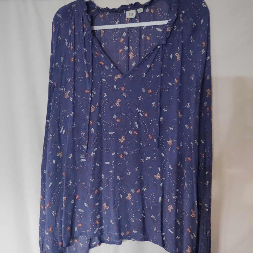 Blue Floral Blouse